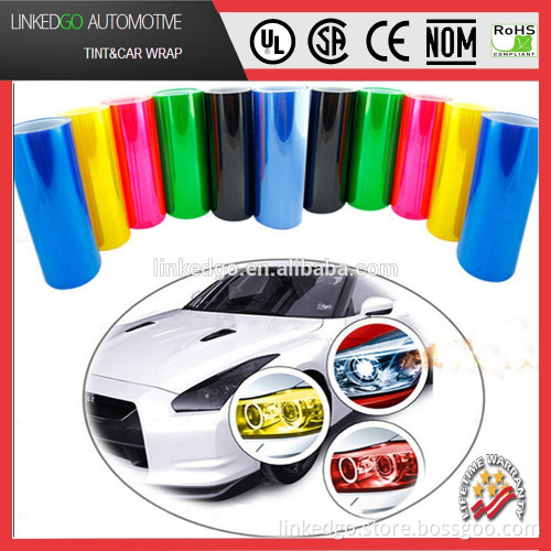 12 colorful Headlight sticker car Headlight film Color Changing Wrapping Headlight Tint Film 0.3*10m